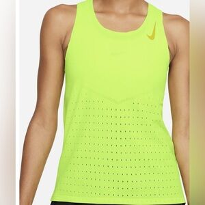 Nike AeroSwift Singlet Yellow/Green Racing Marathons Road Race Elite SMALL